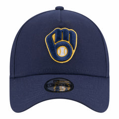 Milwaukee Brewers New Era Youth 9FORTY A-Frame Adjustable Hat - Navy Hats