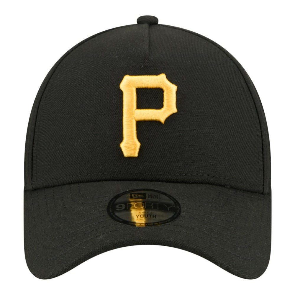 Pittsburgh Pirates New Era Youth 9FORTY A-Frame Adjustable Hat - Black Hats