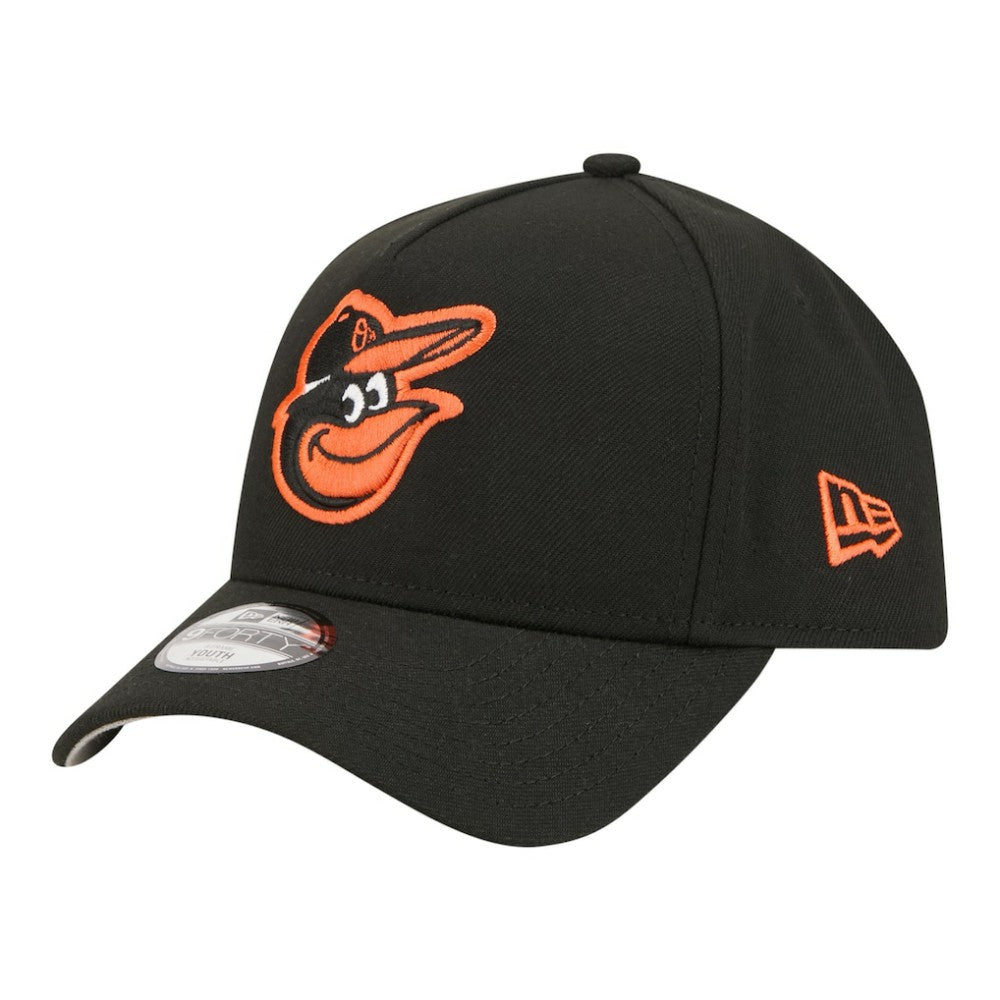 Baltimore Orioles New Era Youth 9FORTY A-Frame Adjustable Hat - Black Hats