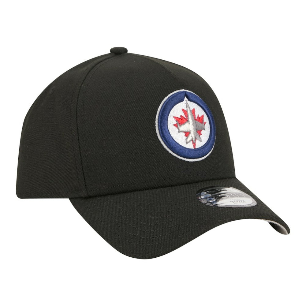 Winnipeg Jets New Era Youth 9FORTY A-Frame Adjustable Hat - Black | US 203773481