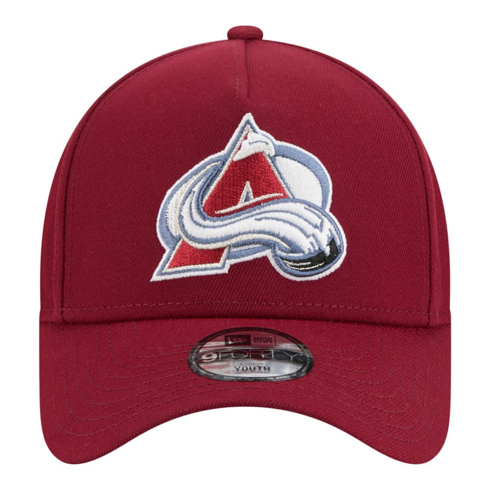 Colorado Avalanche New Era Youth 9FORTY A-Frame Adjustable Hat - Burgundy | US 203773483