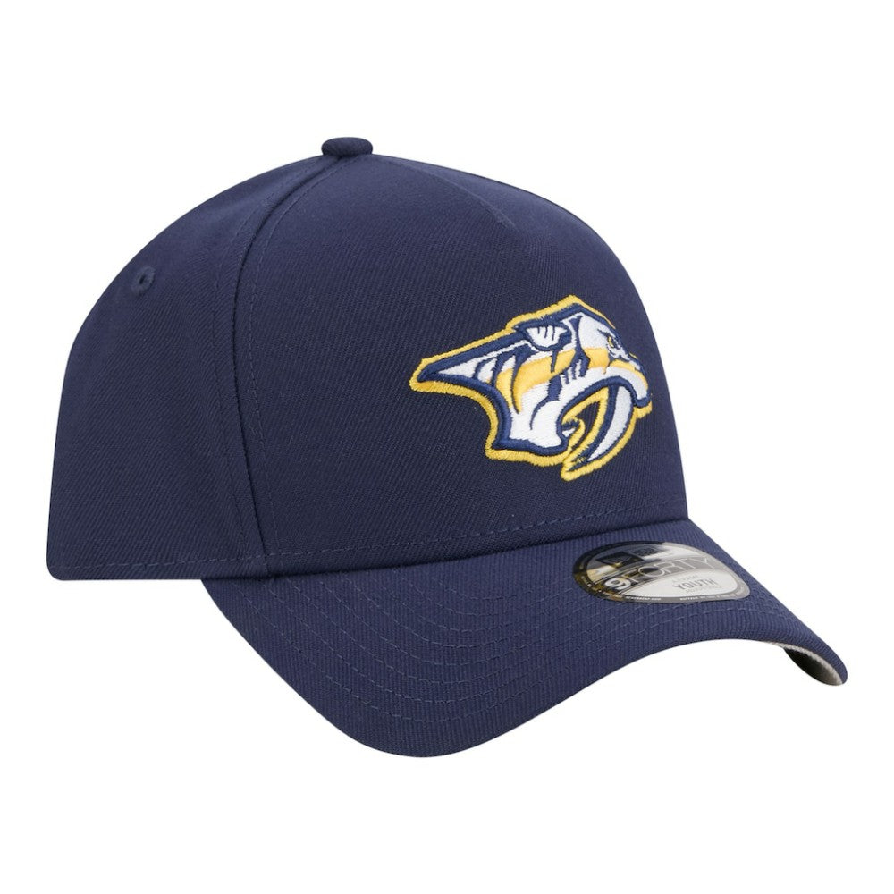 Nashville Predators New Era Youth 9FORTY A-Frame Adjustable Hat - Navy | US 203773485