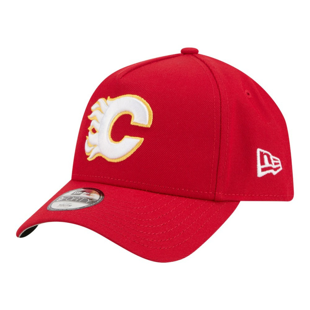 Calgary Flames New Era Youth 9FORTY A-Frame Adjustable Hat - Red | US 203773489