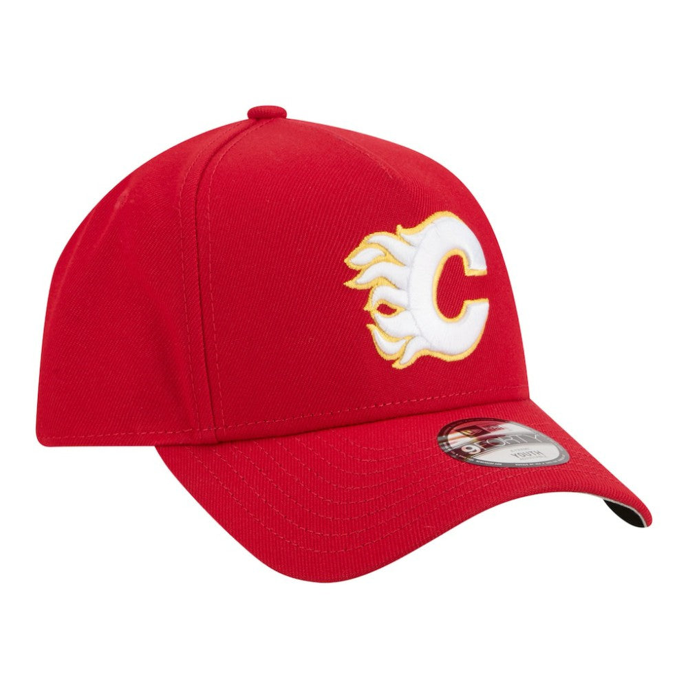 Calgary Flames New Era Youth 9FORTY A-Frame Adjustable Hat - Red | US 203773489