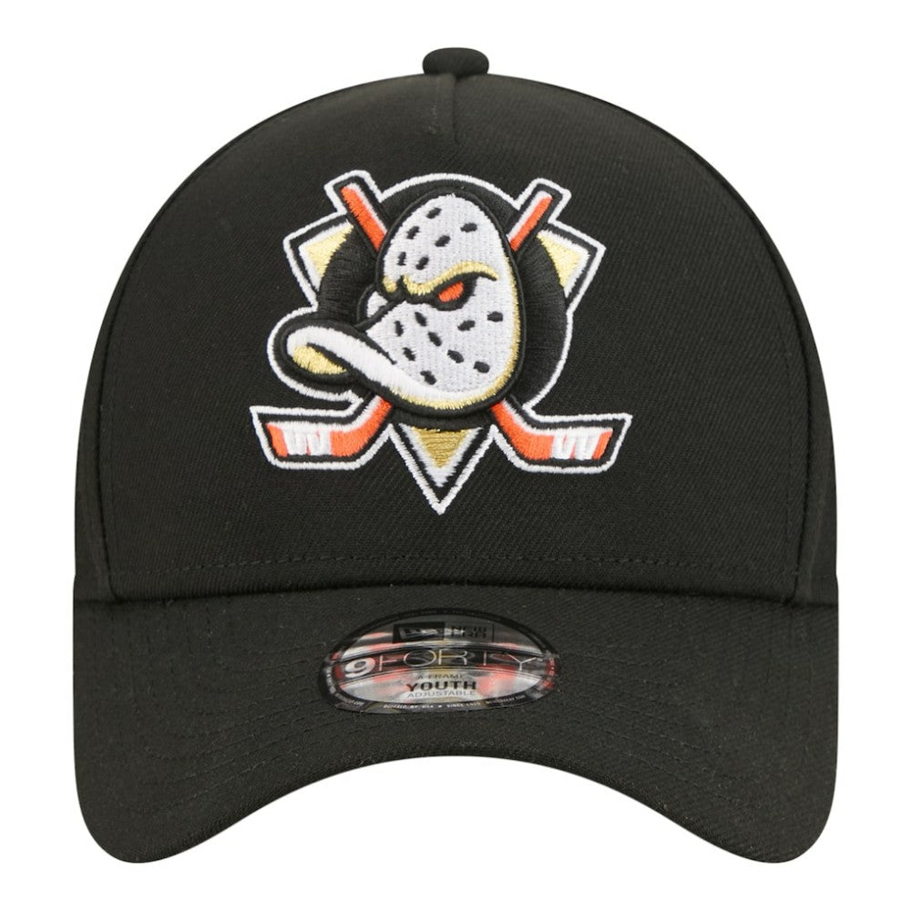 Anaheim Ducks New Era Youth 9FORTY A-Frame Adjustable Hat - Black | US 203773490