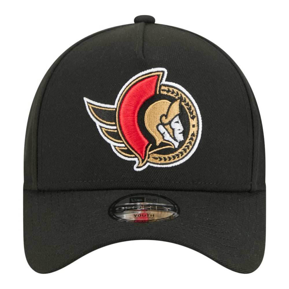 Ottawa Senators New Era Youth 9FORTY A-Frame Adjustable Hat - Black | US 203773491