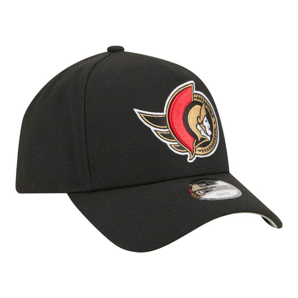 Ottawa Senators New Era Youth 9FORTY A-Frame Adjustable Hat - Black | US 203773491