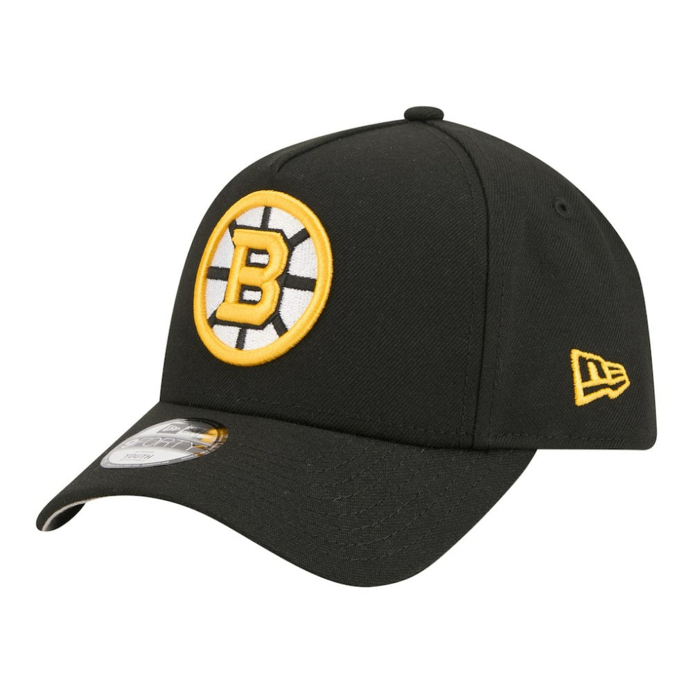 Boston Bruins New Era Youth 9FORTY A-Frame Adjustable Hat - Black | US 203773492