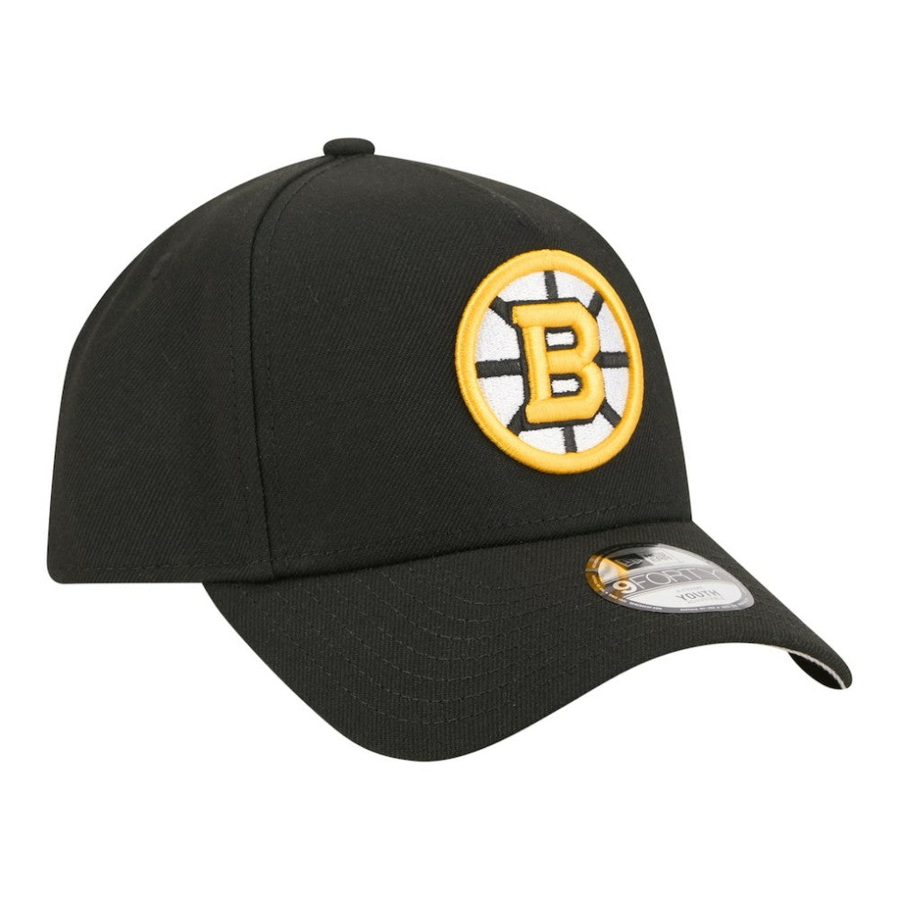 Boston Bruins New Era Youth 9FORTY A-Frame Adjustable Hat - Black | US 203773492