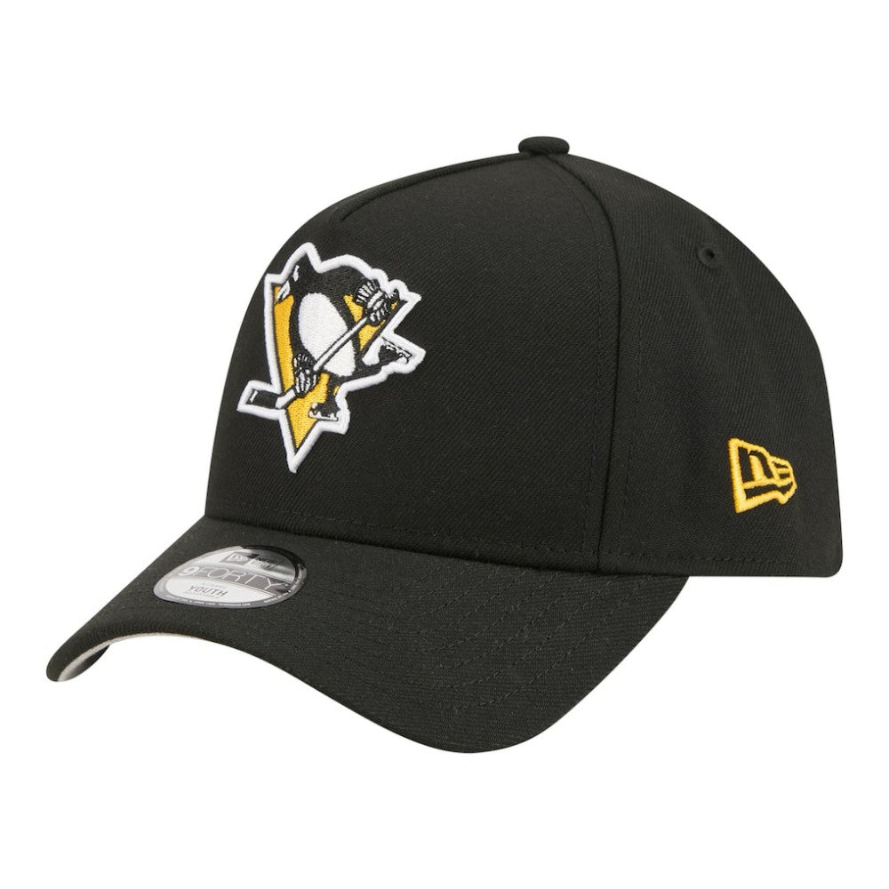 Pittsburgh Penguins New Era Youth 9FORTY A-Frame Adjustable Hat - Black | US 203773495