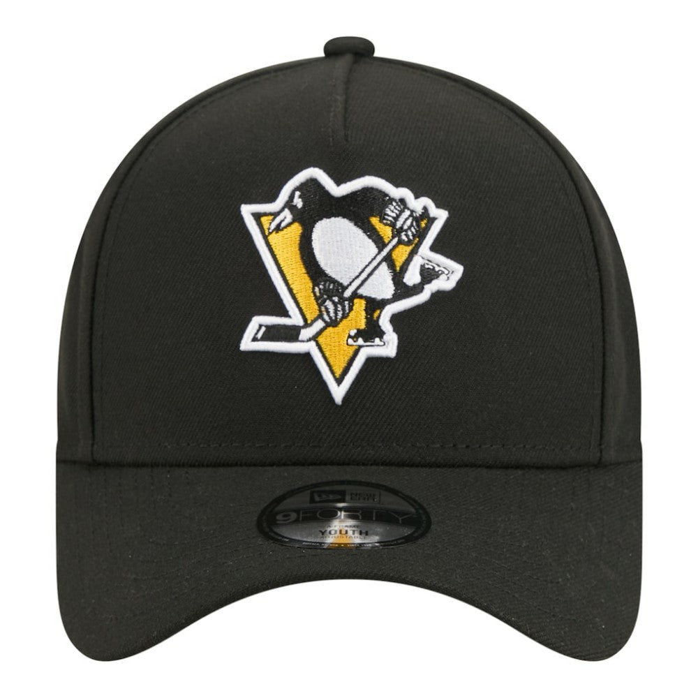 Pittsburgh Penguins New Era Youth 9FORTY A-Frame Adjustable Hat - Black | US 203773495