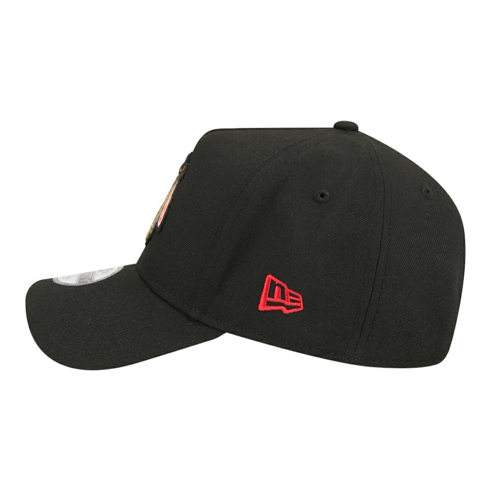 Chicago Blackhawks New Era Youth 9FORTY A-Frame Adjustable Hat - Black | US 203773498