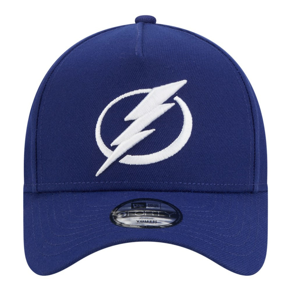 Tampa Bay Lightning New Era Youth 9FORTY A-Frame Adjustable Hat - Blue | US 203773500