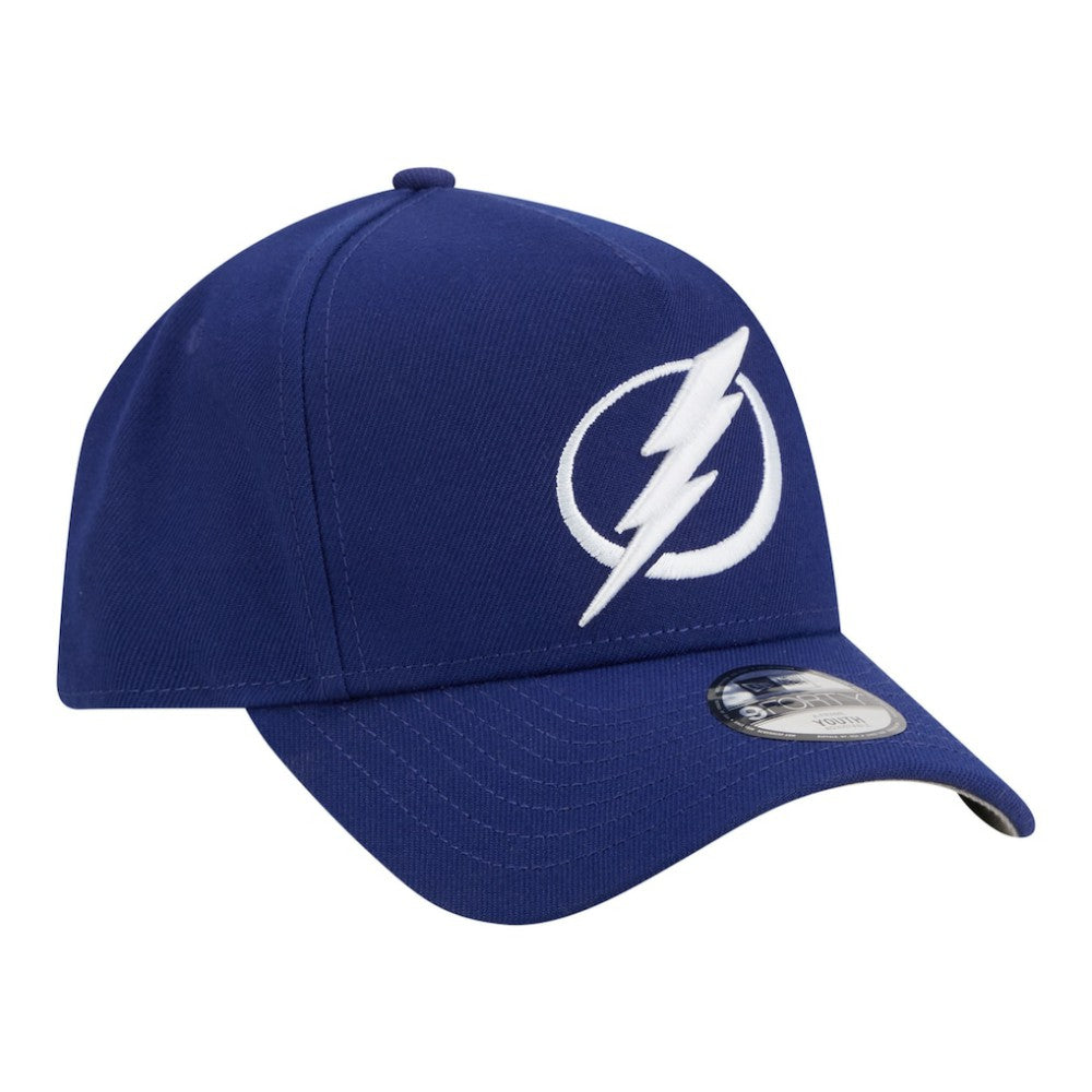 Tampa Bay Lightning New Era Youth 9FORTY A-Frame Adjustable Hat - Blue | US 203773500