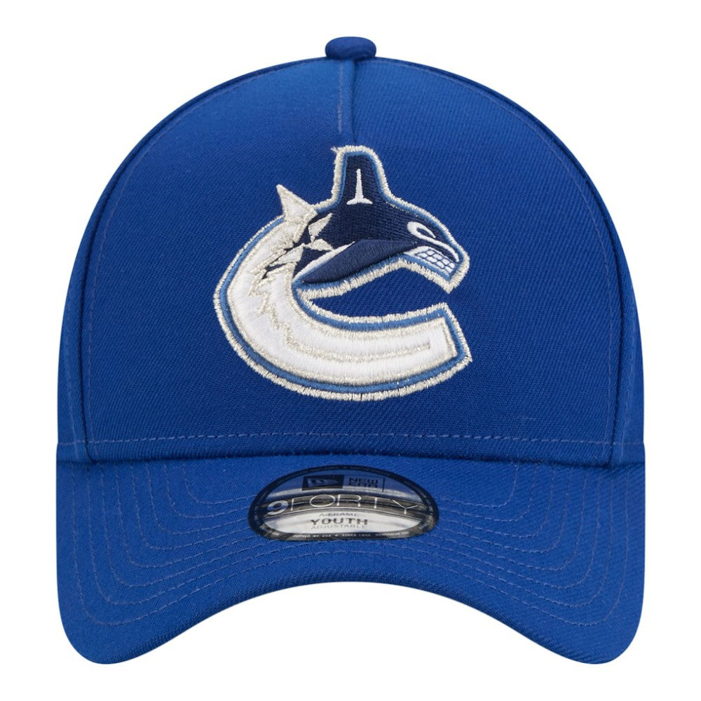 Vancouver Canucks New Era Youth 9FORTY A-Frame Adjustable Hat - Blue | US 203773503