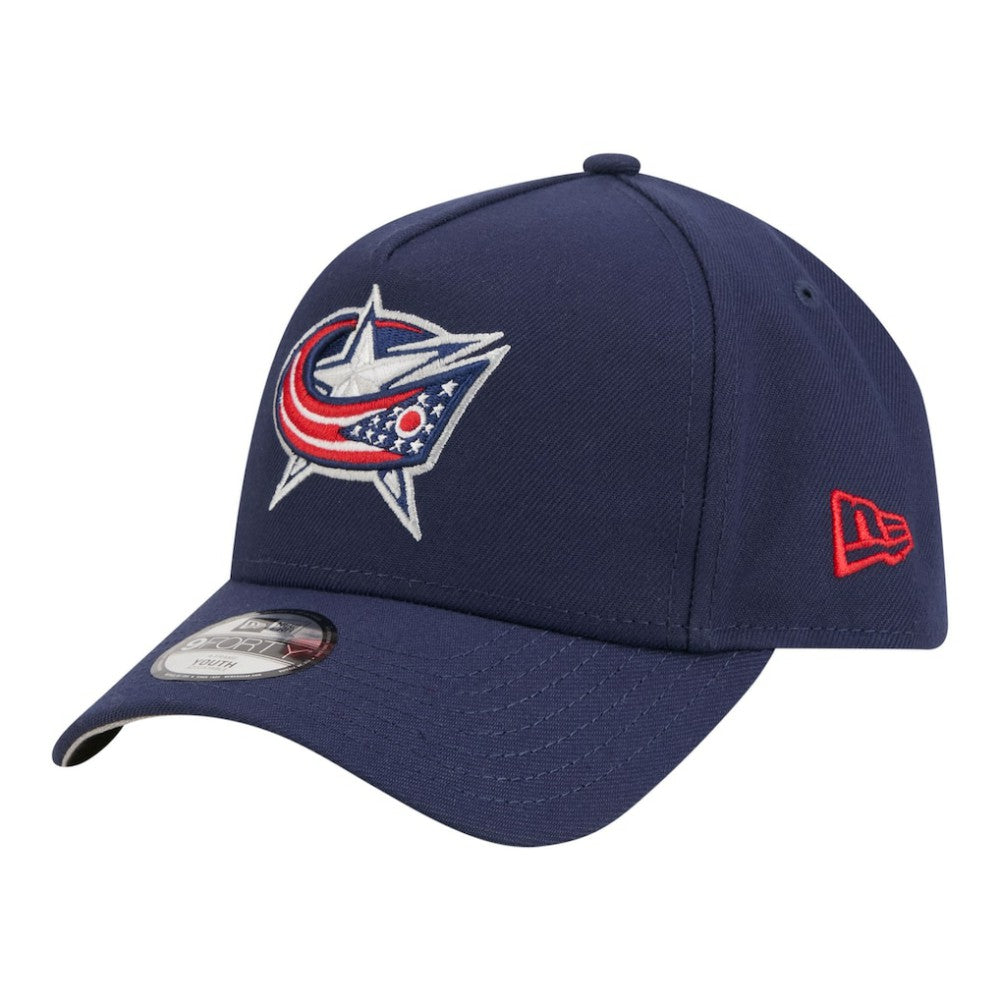 Columbus Blue Jackets New Era Youth 9FORTY A-Frame Adjustable Hat - Navy | US 203773507