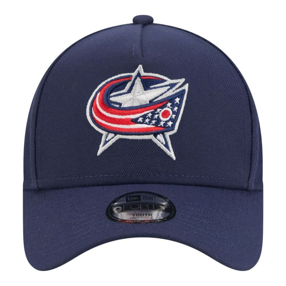 Columbus Blue Jackets New Era Youth 9FORTY A-Frame Adjustable Hat - Navy | US 203773507