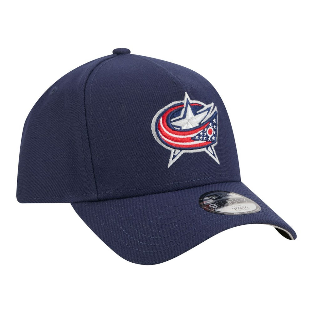 Columbus Blue Jackets New Era Youth 9FORTY A-Frame Adjustable Hat - Navy | US 203773507