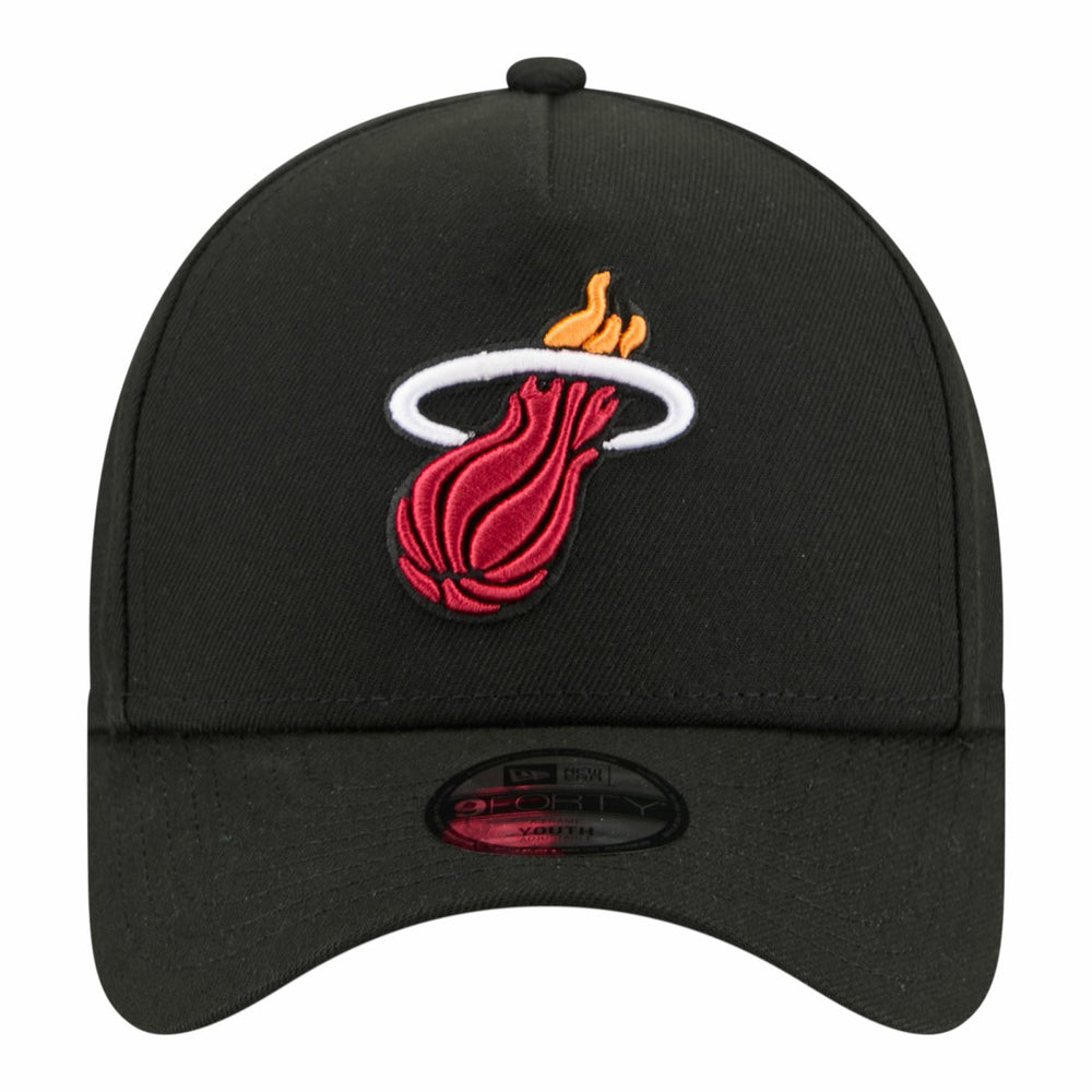 Miami Heat Youth 9FORTY A-Frame Adjustable Hat Black - New Era
