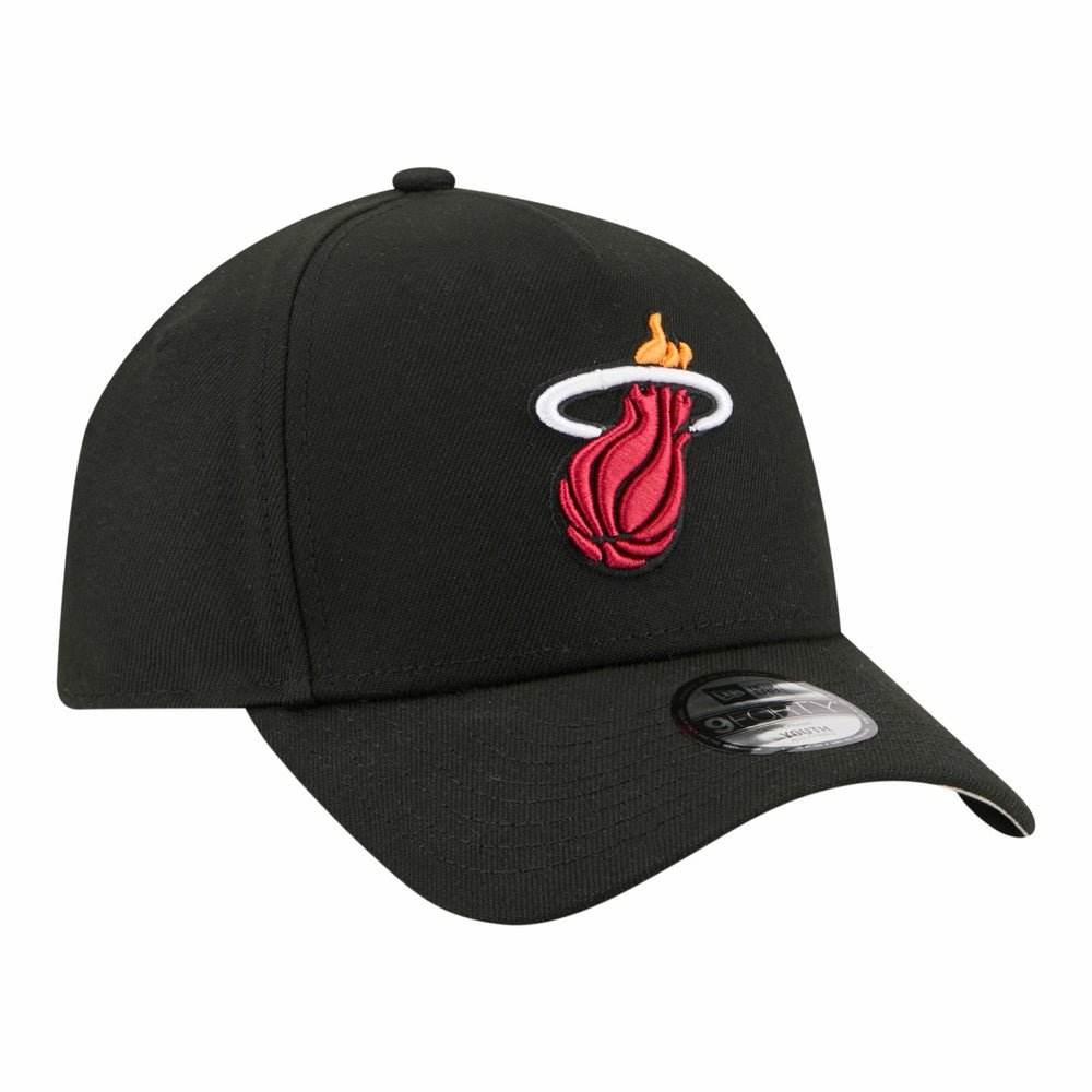 Miami Heat Youth 9FORTY A-Frame Adjustable Hat Black - New Era