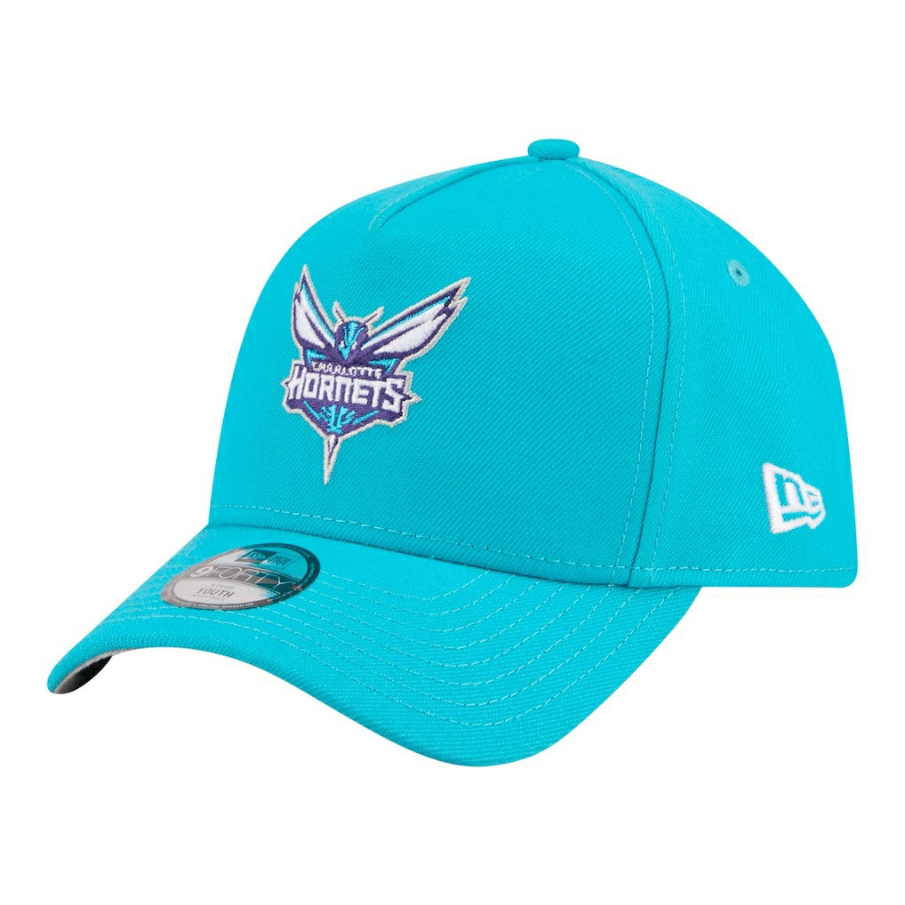Charlotte Hornets Youth 9FORTY A-Frame Adjustable Hat Teal - New Era