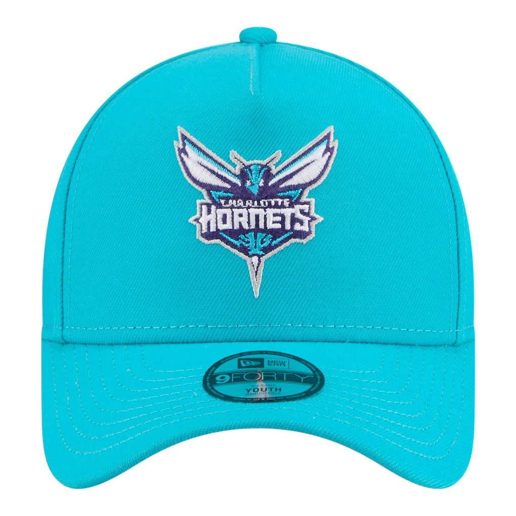 Charlotte Hornets Youth 9FORTY A-Frame Adjustable Hat Teal - New Era