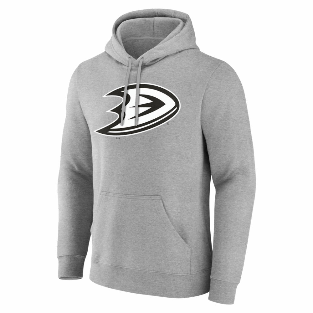 Anaheim Ducks Big & Tall Personalized Name & Number Monochrome Pullover Hoodie - Gray | US 203773682
