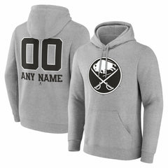 Buffalo Sabres Big & Tall Personalized Name & Number Monochrome Pullover Hoodie - Gray | US 203773688