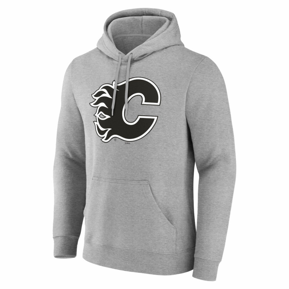 Calgary Flames Big & Tall Personalized Name & Number Monochrome Pullover Hoodie - Gray | US 203773691