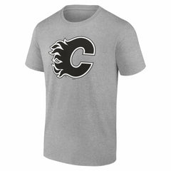 Calgary Flames Big & Tall Personalized Name & Number Monochrome T-Shirt - Gray | US 203773692