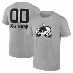 Colorado Avalanche Big & Tall Personalized Name & Number Monochrome T-Shirt - Gray | US 203773701
