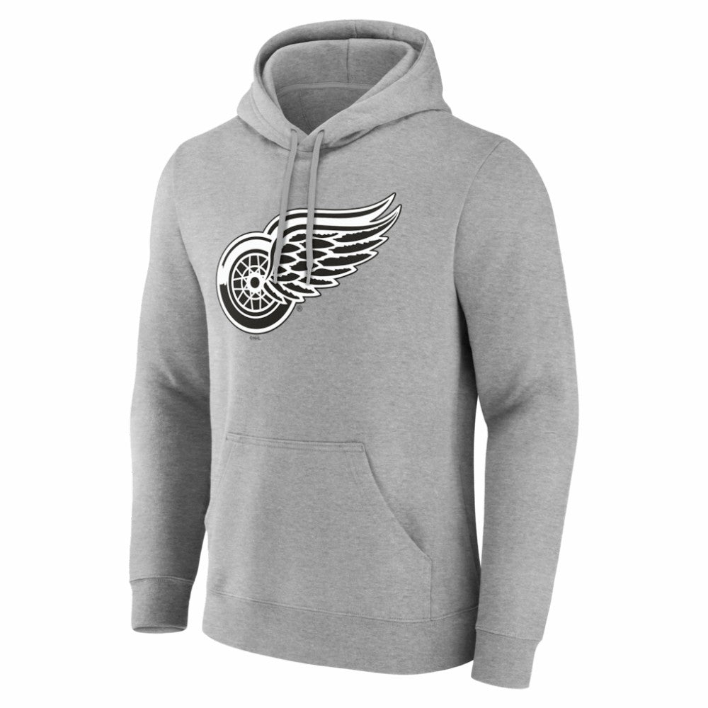 Detroit Red Wings Big & Tall Personalized Name & Number Monochrome Pullover Hoodie - Gray | US 203773709