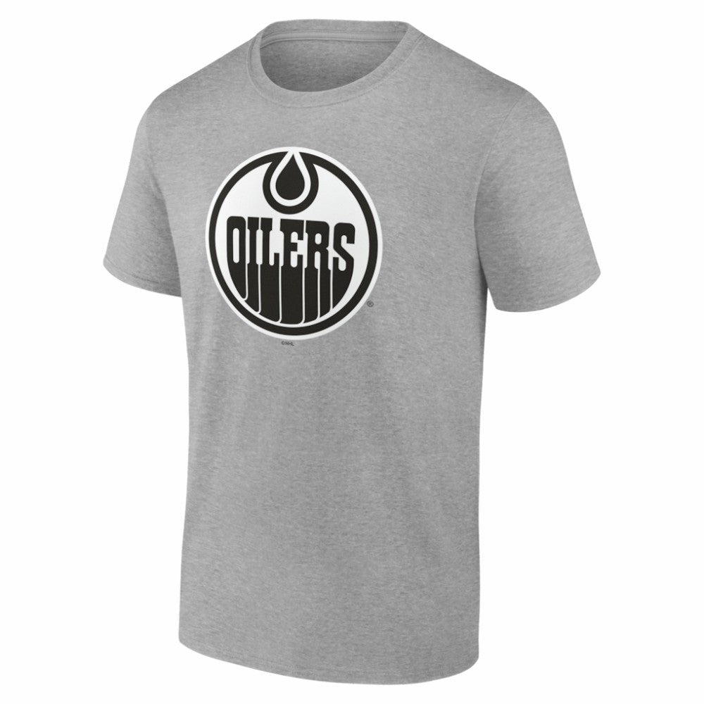 Edmonton Oilers Big & Tall Personalized Name & Number Monochrome T-Shirt - Gray | US 203773713