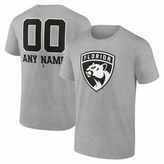 Florida Panthers Big & Tall Personalized Name & Number Monochrome T-Shirt - Gray | US 203773716
