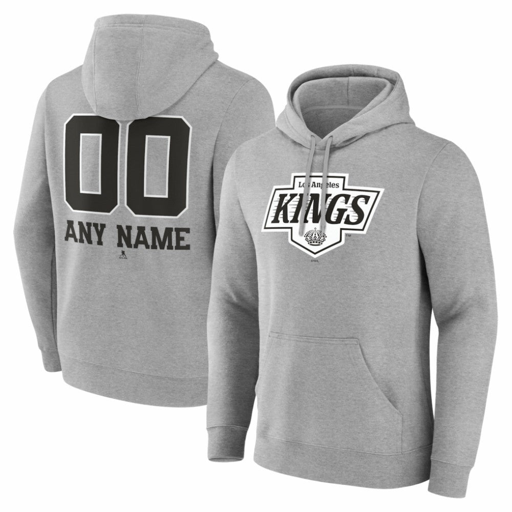 Los Angeles Kings Big & Tall Personalized Name & Number Monochrome Pullover Hoodie - Gray | US 203773718
