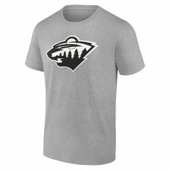 Minnesota Wild Big & Tall Personalized Name & Number Monochrome T-Shirt - Gray | US 203773722