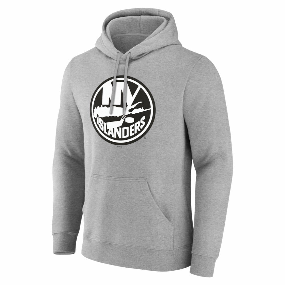 New York Islanders Big & Tall Personalized Name & Number Monochrome Pullover Hoodie - Gray | US 203773733