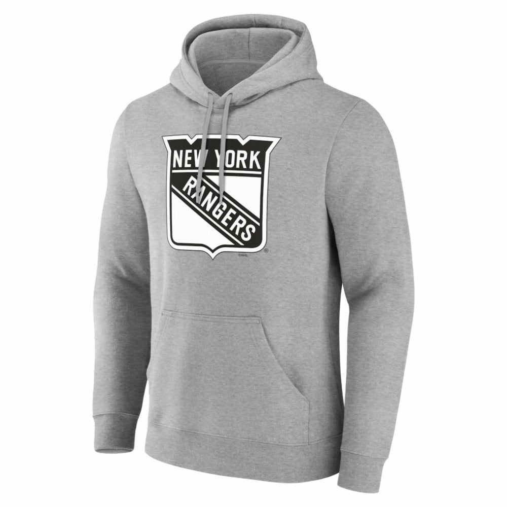 New York Rangers Big & Tall Personalized Name & Number Monochrome Pullover Hoodie - Gray | US 203773736