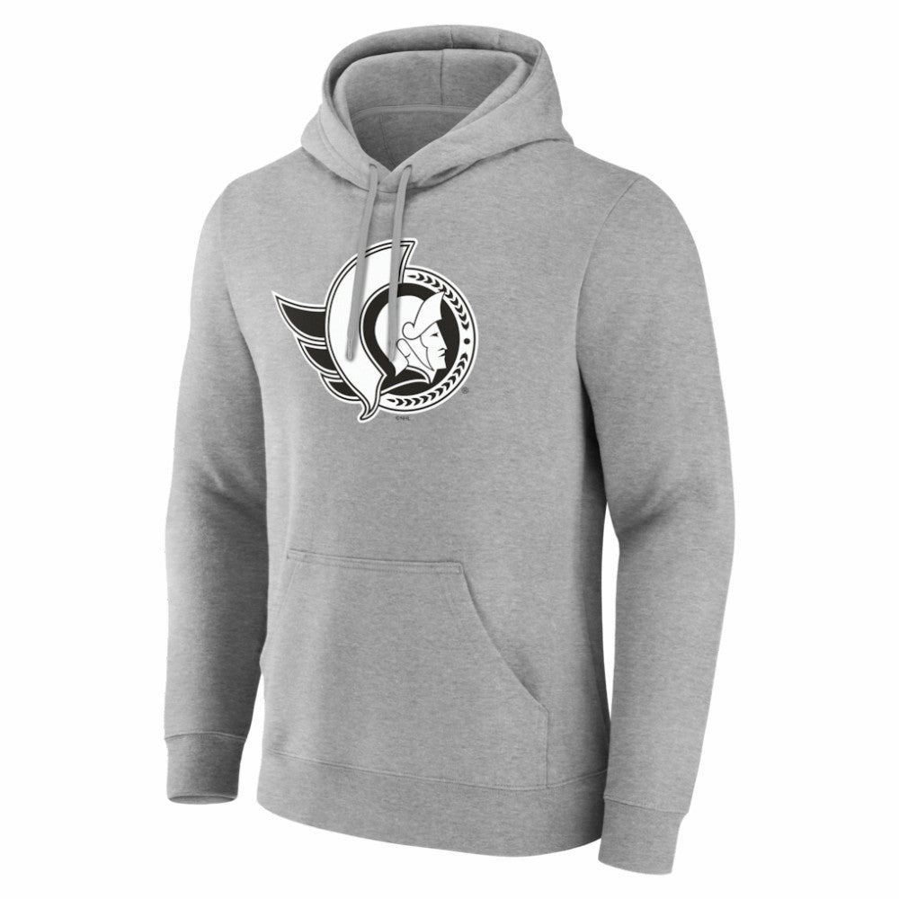 Ottawa Senators Big & Tall Personalized Name & Number Monochrome Pullover Hoodie - Gray | US 203773739