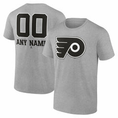 Philadelphia Flyers Big & Tall Personalized Name & Number Monochrome T-Shirt - Gray | US 203773743