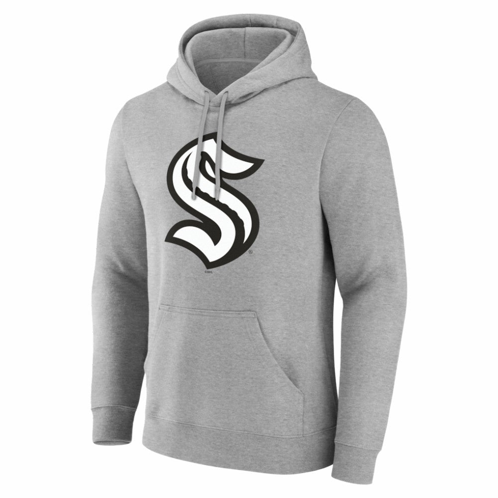 Seattle Kraken Big & Tall Personalized Name & Number Monochrome Pullover Hoodie - Gray | US 203773751