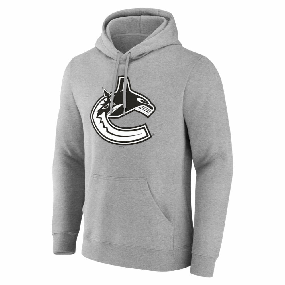 Vancouver Canucks Big & Tall Personalized Name & Number Monochrome Pullover Hoodie - Gray | US 203773766