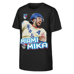 Mika Zibanejad New York Rangers Outerstuff Youth Miami Mika T-Shirt - Black | US 203774845