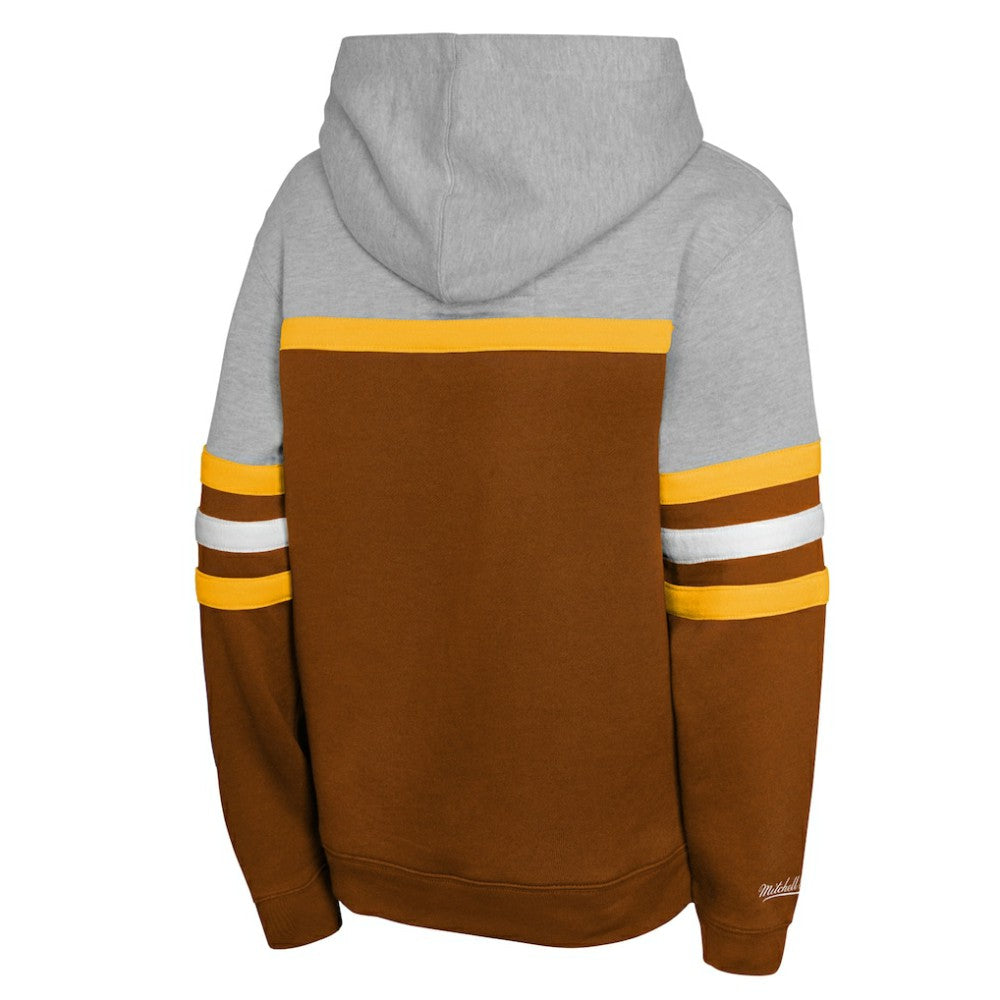 San Diego Padres Mitchell & Ness Youth Cooperstown Head Coach Pullover Hoodie - Brown/Grey Hoodies