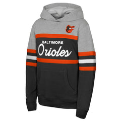 Baltimore Orioles Mitchell & Ness Youth Cooperstown Head Coach Pullover Hoodie - Black/Grey Hoodies