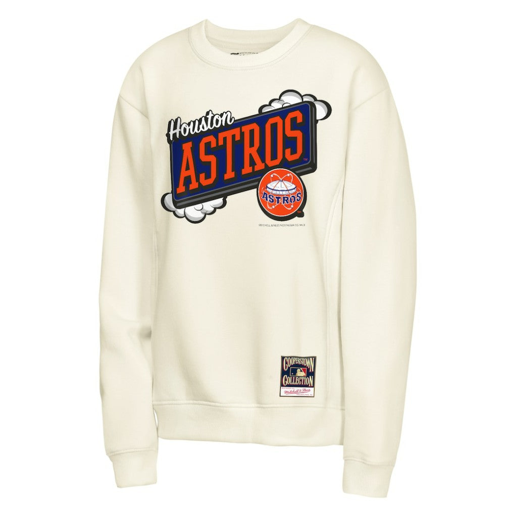 Houston Astros Mitchell & Ness Youth Retro Billboard Sweatshirt - Natural Sweatshirts