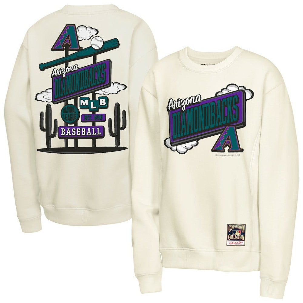 Arizona Diamondbacks Mitchell & Ness Youth Retro Billboard Sweatshirt - Natural Sweatshirts