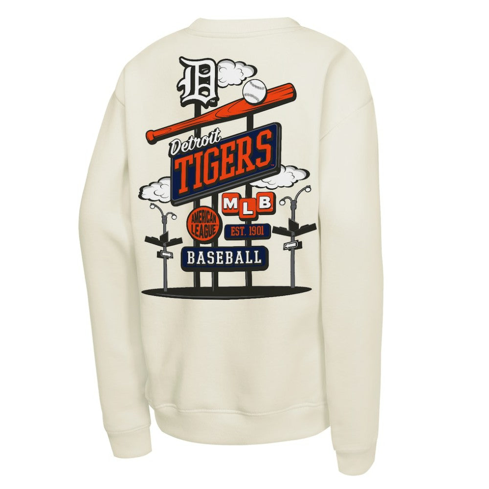 Detroit Tigers Mitchell & Ness Youth Retro Billboard Sweatshirt - Natural Sweatshirts