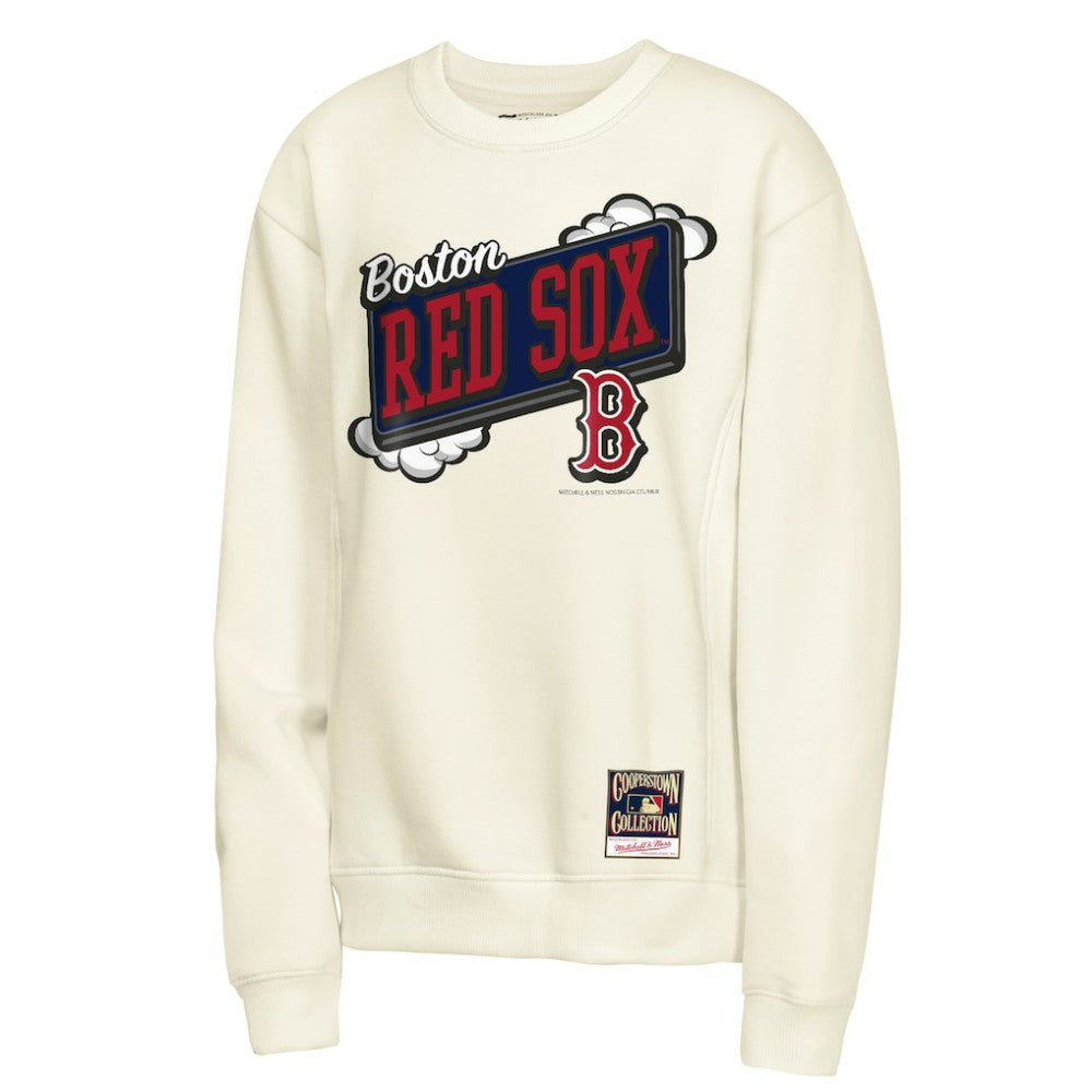 Boston Red Sox Mitchell & Ness Youth Retro Billboard Sweatshirt - Natural Sweatshirts