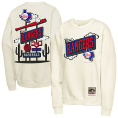 Texas Rangers Mitchell & Ness Youth Retro Billboard Sweatshirt - Natural Sweatshirts